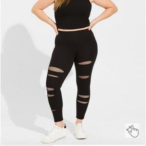 Full Length Signature Waist Mesh Split Pocket Legging
